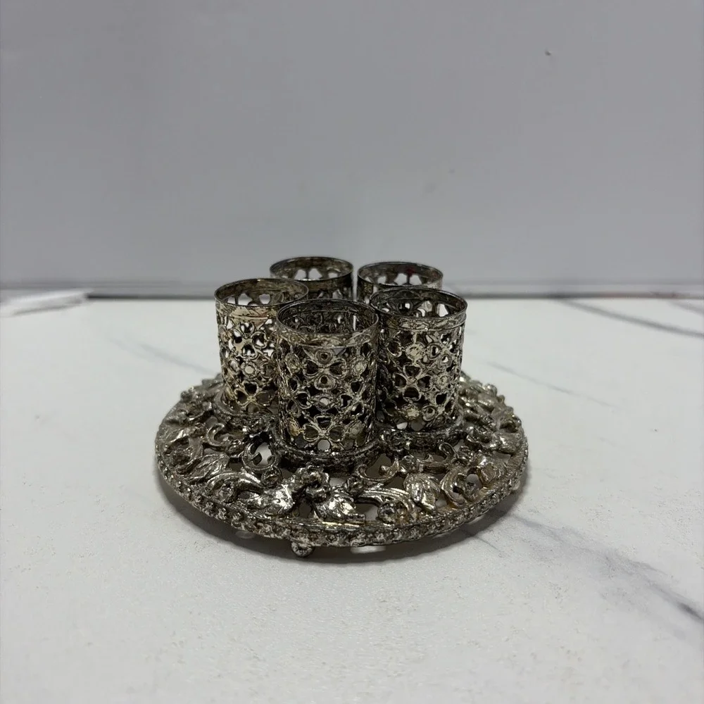 Vintage 1950's-60's Sam Fink Gold Filigree Five Stick Lipstick Holder